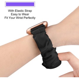 Blueshaweu for T70 1.91 inches Smart Watch Band, Fabric Elastic Scrunchie Elastic Watch Band Women Cute Replacement Straps Compatible for Kuizil T70/WeurGhy/Csasan T70 Smartwatch 1.91" (2 Pack-c)