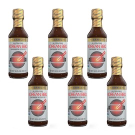 San-J - Gluten Free Korean BBQ Sauce - Bold and Savory Sauce for Cooking - Non-GMO - 10 oz. Bottles - 6 Pack