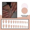 IQXGE Acrylic French Tip Press on Nails Almond Medium Acrylic