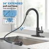 Arofa Matte Black Kitchen Faucet, Kitchen Sink Faucet with Pull