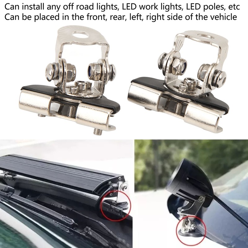 2PCS LED Light Mounting Bracket Steel Rubber Rust Prevention Anti