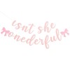 Isnt She Onederful Banner - Bow Themed First Birthday Decorations,