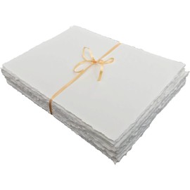 25 hojas de papel de acuarela de dibujo en blanco con borde de cubierta, color blanco roto, papel de hojas sueltas mixtas, trapo de algodón hecho a mano para artistas, invitaciones, manualidades (6 x