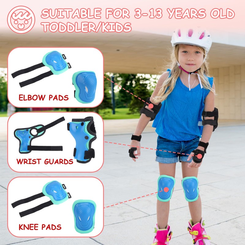 Knee Pads Children's Inline Pads Children's Adjustable Protector Set, Elbow