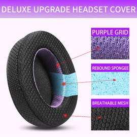 Jomwag Breathable Mesh Replacement Earpads for WH-XB910N Black/Purple Ear Pads Cushions