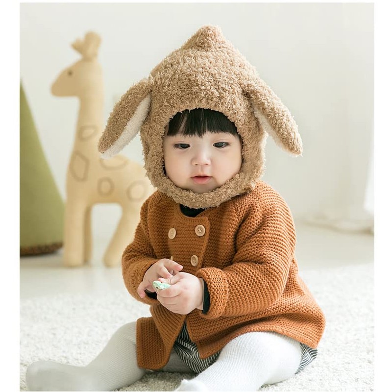SEIWARAKU Knit Hat, Baby Hat, Rabbit with Ears, For Babies,