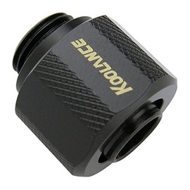 Koolance FIT-V10X13-BK Compression Fitting for 10mm x 13mm (3/8in x 1/2in) *Black*, G 1/4 BSPP