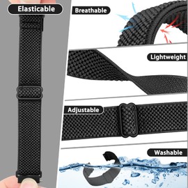 Huamanlou Nylon Watch Band, 16 mm, 18 mm, 20 mm, 22 mm, Elastic, Quick Release, Adjustable