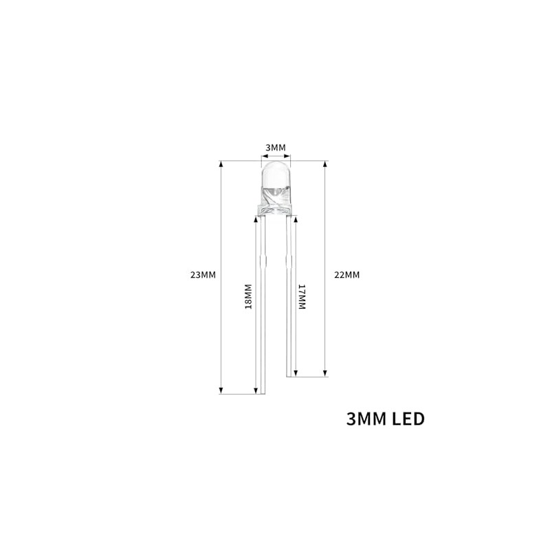 DSSRQI 100pcs Super Bright 3mm LED Diode Lights Emitting Lighting