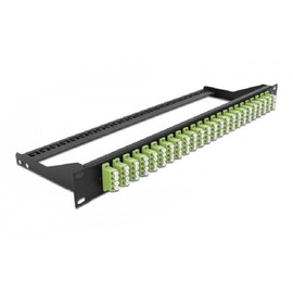 Delock 19 Inch LWL Patch Panel 24 Port LC Quad Lime Green