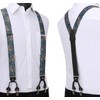 HISDERN Men’s Y-Shape Braces, Bow Tie, Paisley Handkerchief Set, 6