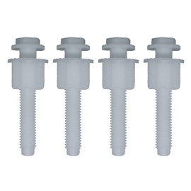 Bxian 4PCS 66mm/2.59inch Universal White Plastic Toilet Seat Components Plastic Toilet Cover Hinge Screw Suitable for Toilet