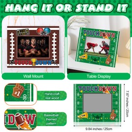 Sumind Sumind 6 Pcs Football Picture Frame Wooden Sport Themed Photo Frames 4x6 Photograph Gifts for Athletes Coach Team Sports Theme Gifts Tabletop or Wall Display Picture Home Office Decorations