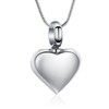 Small Heart Cremation Urn Necklace for Ashes Stainless Steel Memorial