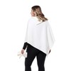 Le Moda Women’s Shawl Collar Pleated Fleece Poncho with Matching