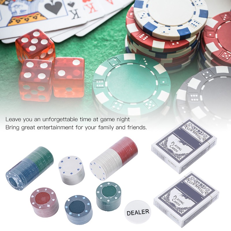 100PCS Poker Chips Cards with Portable Carrying Case for Texas