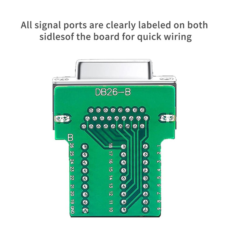 Solderless DB26 Female Breakout Connector High Density D-Sub 26 PIN