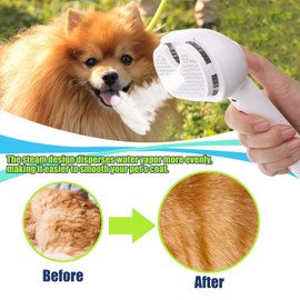Vodolo Cat Steam Brush,3 in1 Rechargeable Steamy Cat Hair Brush Cleanser Vapor,Self Cleaning Electric Cat Brush Steamer for Long or Short Haired Cats, Cat Grooming Comb with USB Port Release Button