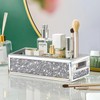Wocred Bathroom Basket Toilet Tank,Crushed Diamond Mirrored Bathroom Tray Wall-Mounted,Silver