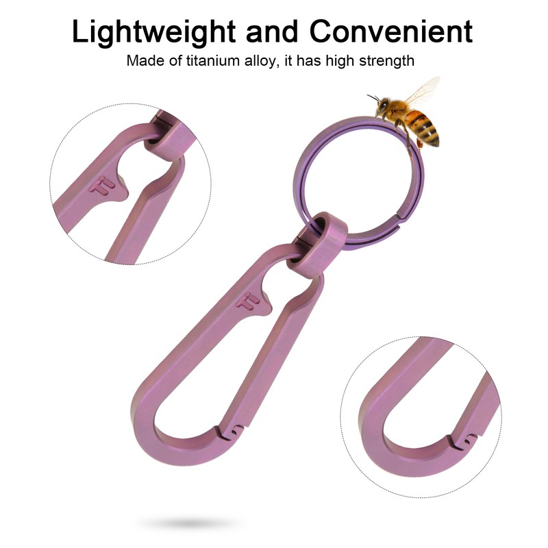 Lightweight Titanium Alloy Key Chain Waist Hanging Keyring Outdoor Climbing
