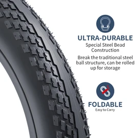 YUNSCM 2-PCS 14" Road Bike Tires 14x1.75/47-254 Compatible with Park Paths, City Riding, Kids Bike Tire (Y-1440)