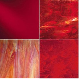 RED Variety Stained Glass Pack (4 Sheets)