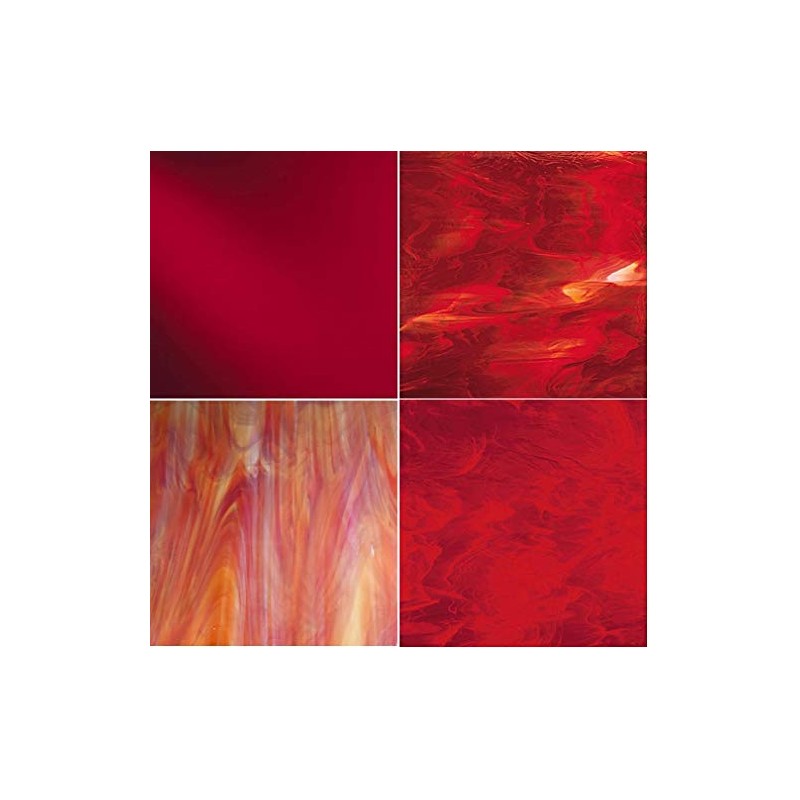 RED Variety Stained Glass Pack (4 Sheets)