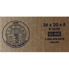 U-Line 26" x 20" x 8" CARDBOARD BOX - 200 lb -  SINGLE BOX