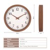 Topkey 12 Inch Round Silent Wall Clock with Wooden Hour