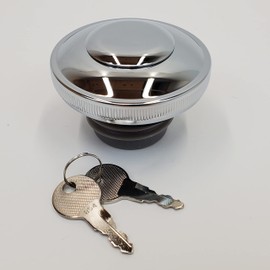 Chrome Locking Gas Cap for 1996-2025 Harley Road King, Softail, Dyna, FXR & 1996-2022 Sportster Models (Except RH) - Right Hand Thread VENTED with 2 Keys - Does NOT Fit Models with Dash or Fuel Door