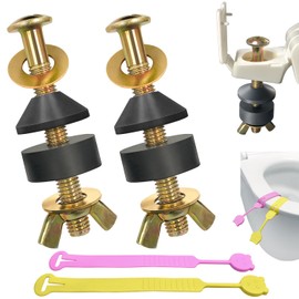 Toilet Seat Screws Replacement Kit, Metal Toilet Seat Bolts Replacement Kit, Toilet Hardware Replacement for Top Mount Toilet Seat Hinges (2 Pack)