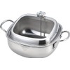 Shokusaitei TP-21 Stainless Steel Square Shaped Tempura Pot 7.9 inches