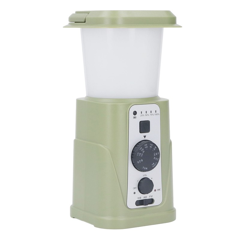Camping Lamp Hand Cranked Solar Power Indicator LED IPX3 Waterproof