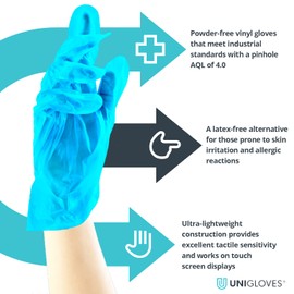 Unicare Disposable Gloves Blue TPE - Box of 200 - Size Small (GS0232)