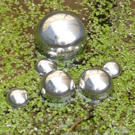 Decorative Ball Swimming Balls Silver Pond Balls for Pond Mini Pond Set of 6 Stainless Steel for Garden Decoration