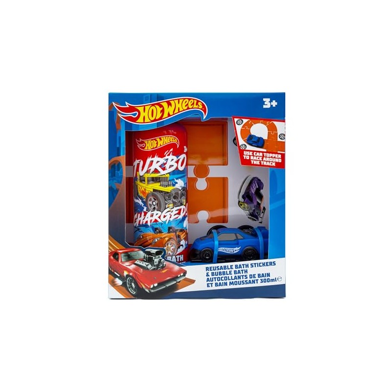 Hot Wheels Children's Bath Stickers & Bubble Bath Set -