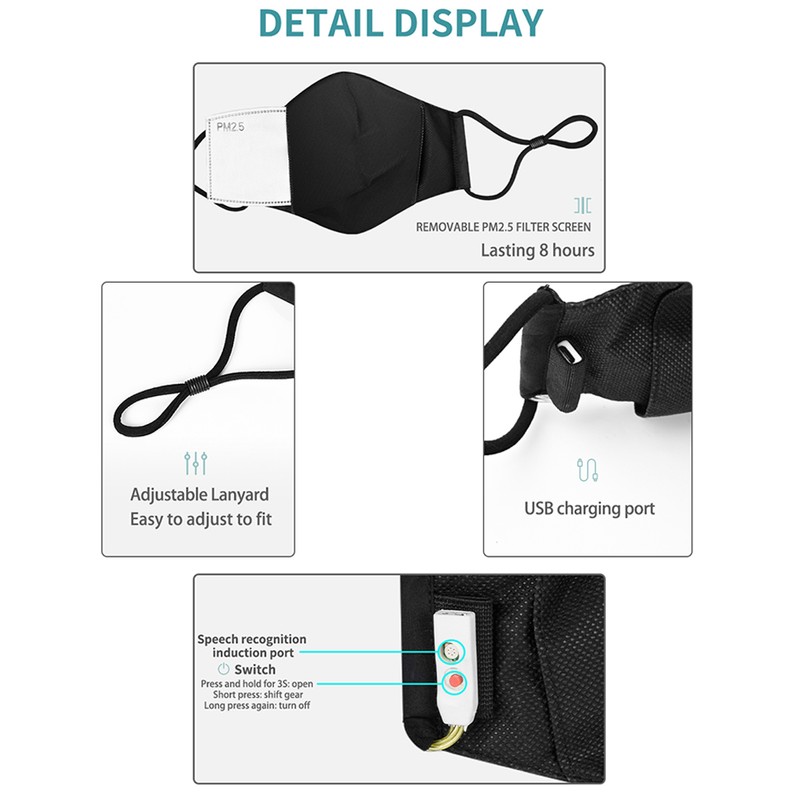 LED Voice Activated Face Cover Smart Face Cover Soft Comfortable