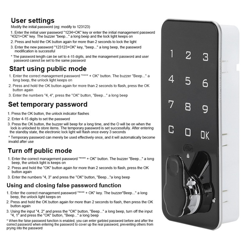 Electronic Touching Screen File Cabinet Password Lock Smart Electronic Lock