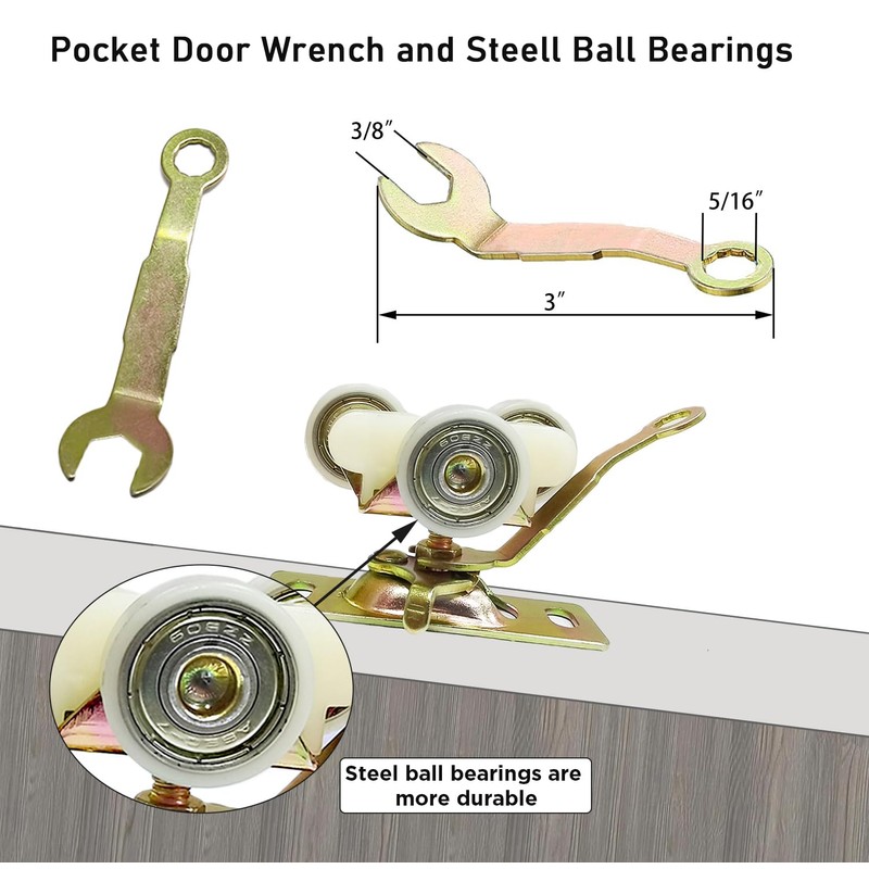 2 Pack Sliding Pocket Door Rollers Replacements Top Hanger Sliding