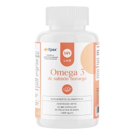Mw Lab Omega 3 De Salmn Noruego Puro 60 Cpsulas Blandas De 1400mg cu 720mg de EPA y 480mg DHA Certificacin EPAX Alta Calidad                          