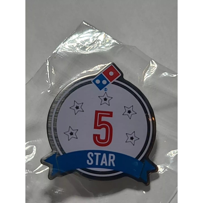 dominos *RETIRED* Domino's Pizza Hat Pin 5 FIVE STAR OER