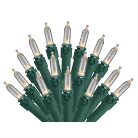 Holiday Pride Warm White LED Christmas Lights - 100 Count LED Clear White Christmas Tree Lights with Green Wire - 34 Ft - UL Listed - Indoor & Outdoor Use - Connectable