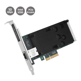 SIIG Single 10G Gigabit Ethernet PCIe Network Card, PCIe 3.0 x4 to RJ-45, Intel X550-T2 Chipset, Extra Large Heat Sink, Dual-Profile Brackets (LB-GE0211-S1)
