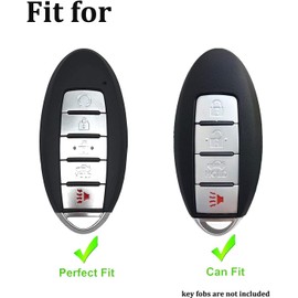 Arruweer Key Fob Cover for Nissan Key Fob Case Holder Protector Compatiable with Nisssan Maxima Rogue Armada Pathfinder Versa Car Accessories Keychain