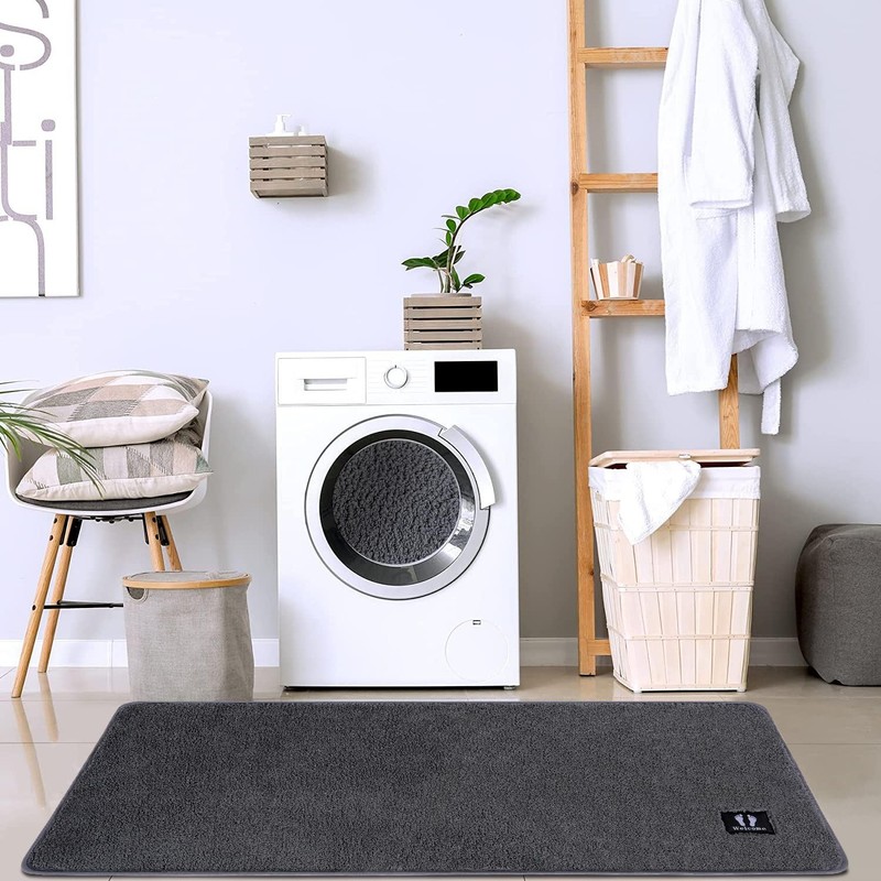 RTBQJ-AT Bath Mat Non-Slip Absorbent Bathroom Rug Microfibre Soft Bath