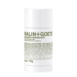 Malin + Goetz Eucalyptus Deodorant, natural effective odor & sweat defense, for all skin types, clear color, no residue/stains, free of aluminum, alcohol, baking soda, parabens, cruelty free 2.6 Fl Oz