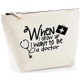 Hippowarehouse When I grow up I want to be a doctor printed make up cosmetic wash bag 18x19x9cm