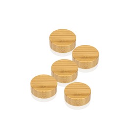 Wachsmann High-quality glass jars with bamboo lid, for sustainable DIY natural cosmetics, with gift packaging, travel container for ointments and lotions, 5 ml, pack of 5