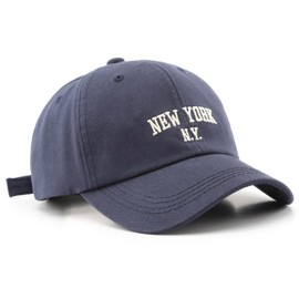 Epsoco New York Baseball Hat for Women Adjustable Embroidery 100% Cotton Trucker Hats Classic Vintage Baseball Cap Navy Blue