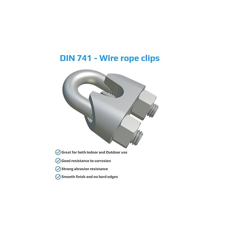 M12/13 Wire Rope Clamp Bend Shape Steel Wire Rope Clip